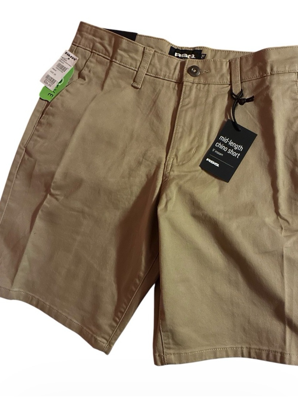 NEW W/ TAGS RSQ Men's Flat Front Chino Shorts - Khaki Sz 29